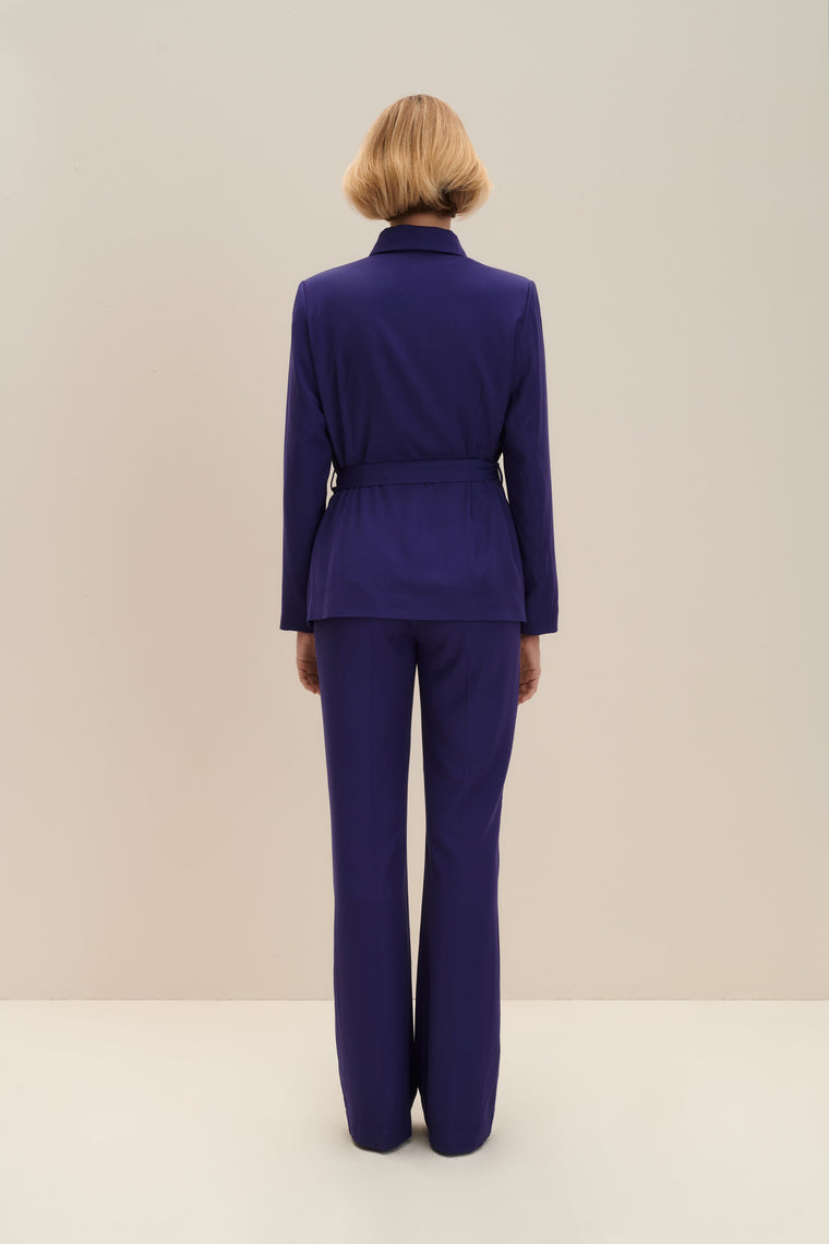 Belted uniform blazer in Persian Indigo