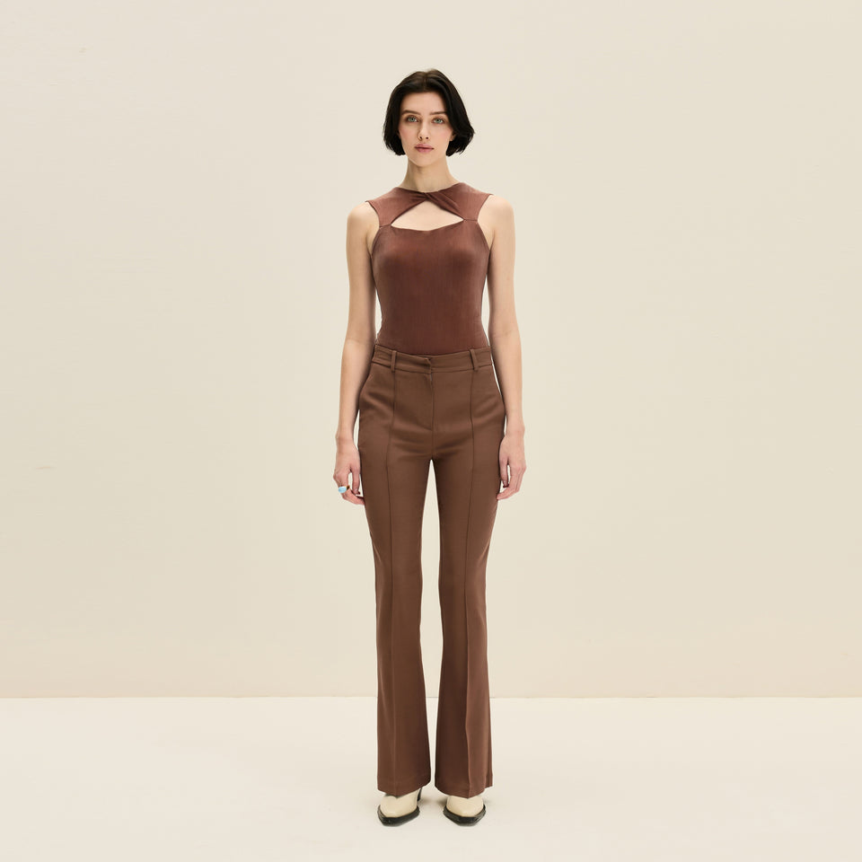 Tailored pants in Chocolate Brown